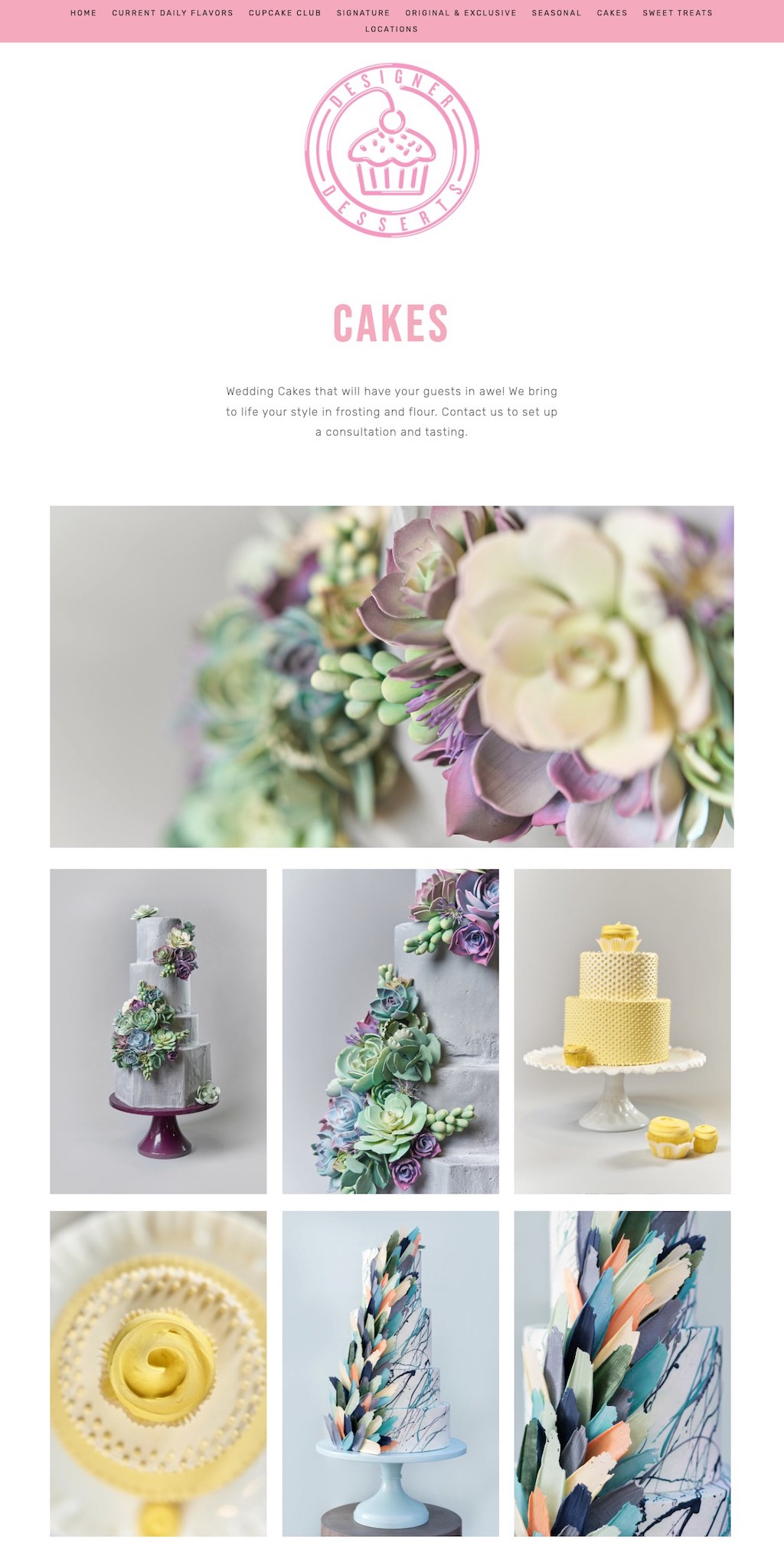 Cake Images from Designer Desserts Bakery's Website