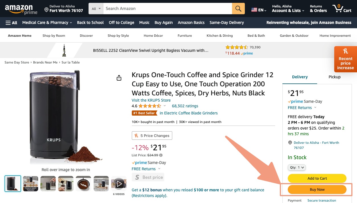 Example-of-Buy-Now-Button-on-Amazon-with-arrow