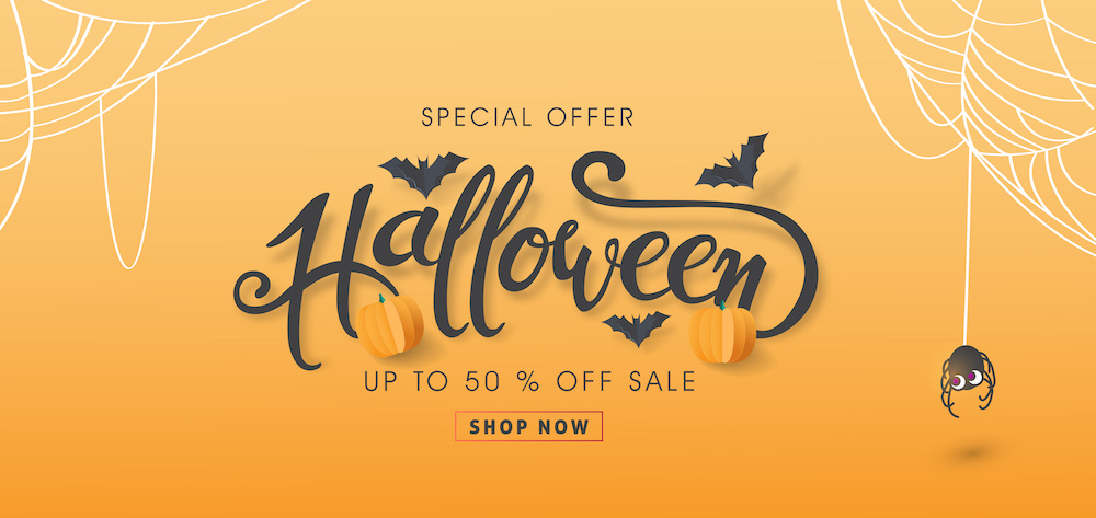 Happy Halloween banners party invitation background.Vector illustration .